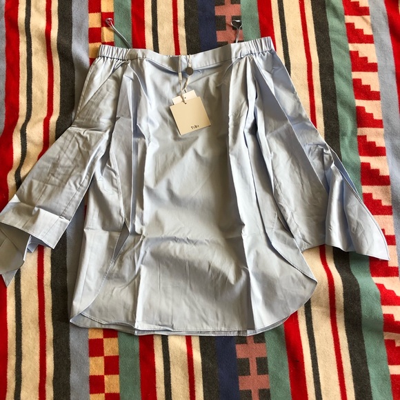 Tibi poplin off shoulder top, NWT, sz 6 - Picture 7 of 9